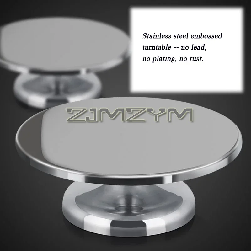 

12Inch Stainless Steel Cake Decorating Turntable, Smooth Silent Baking Table with Silicone Non-Slip Base, Flower Mounting Table