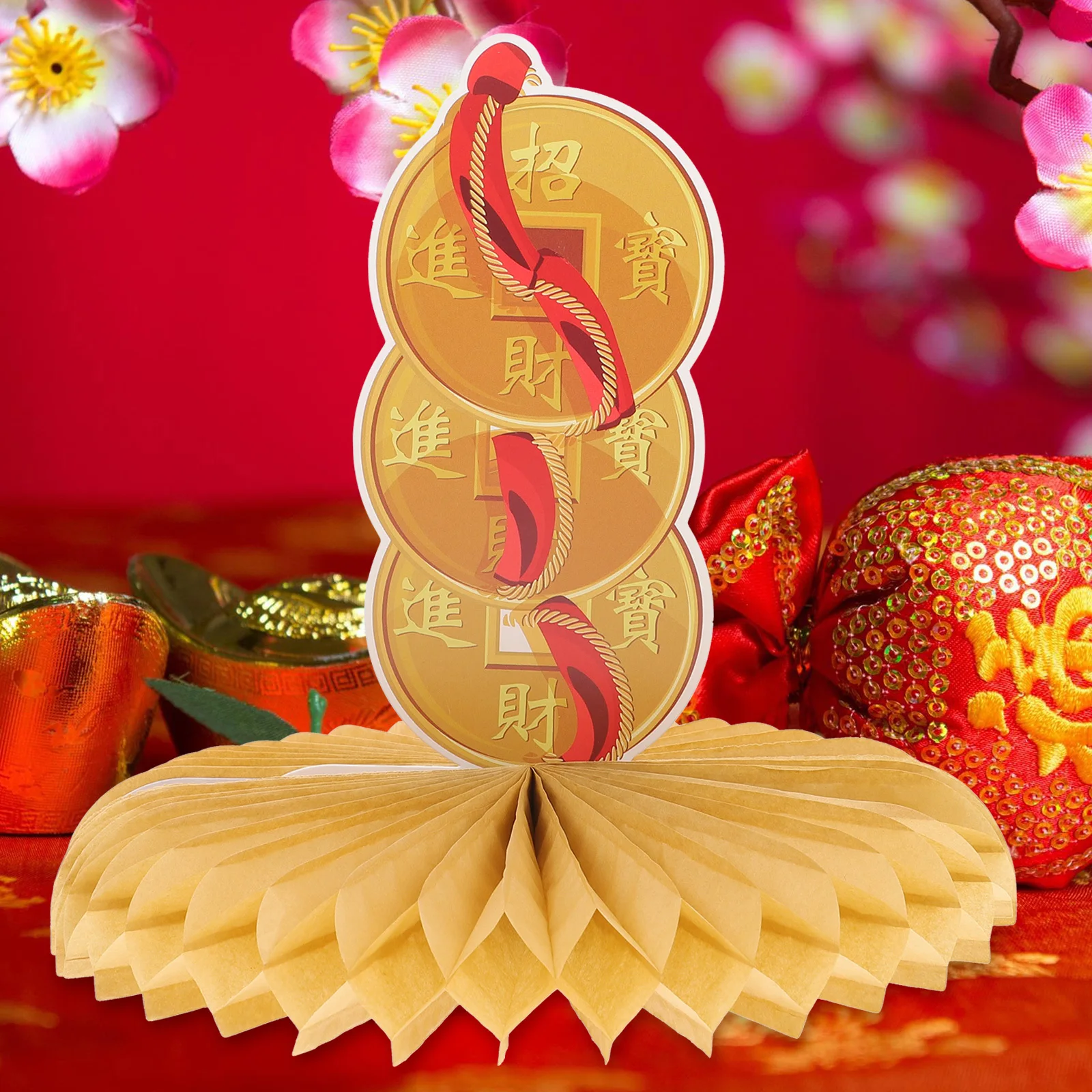 

9pcs New Year Party Decorative Honeycomb Ball Set Bright Color Creative Decoration Unique Chic Background Props For Gathering