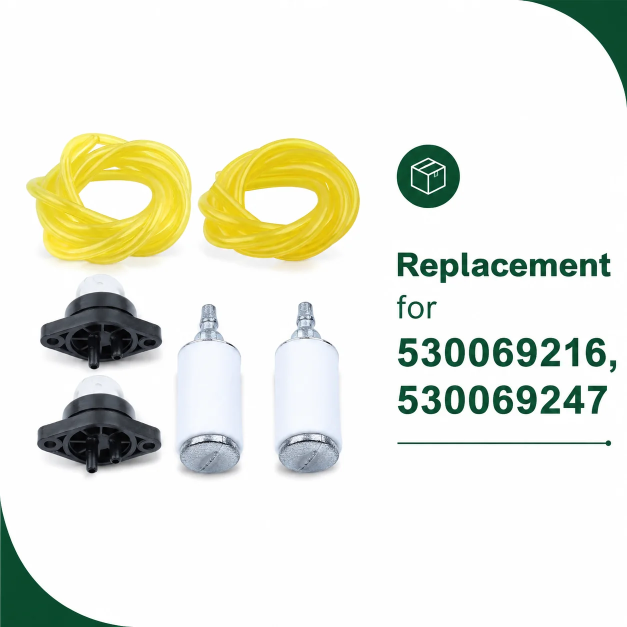 Fuel Line Filter Primer Bulb Kit for Poulan 1950 2025 2075 2150 2350, Craftsman Husqvarna, Replaces 530069216 Chainsaw Parts
