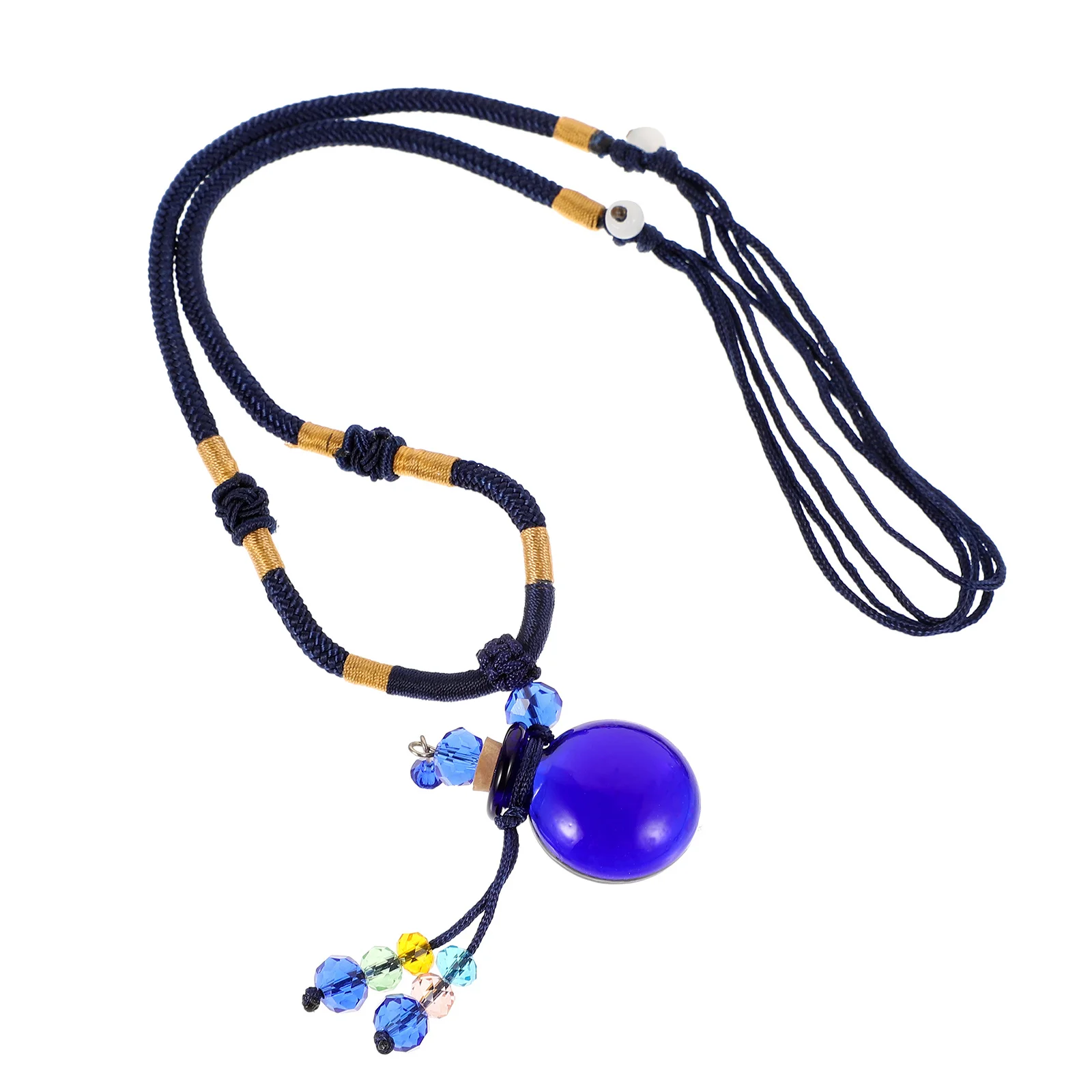 

1Pcs Hair Essential Oil Necklace Elegant Aromatherapy Pendant Diffuser Bottle Creative Braided Rope Necklace