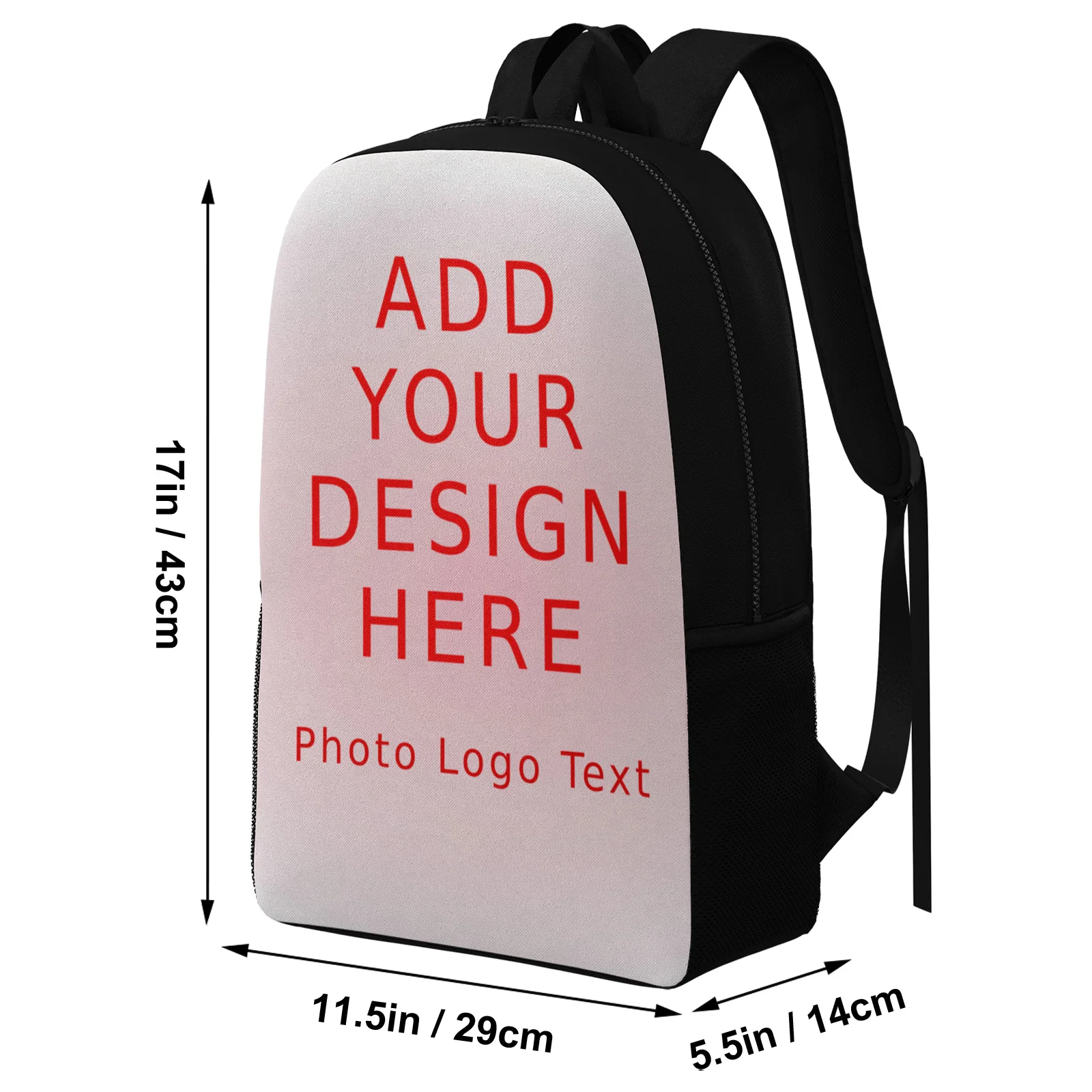 Personalized Backpack Custom Design Text Logo Photo Casual Daypack for Men Women Work School Travel