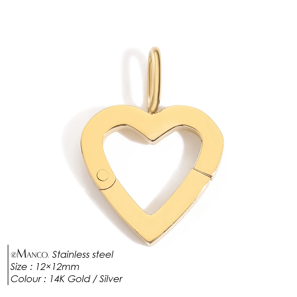 EMANCO  Stainless Steel Round Zirconia Heart Shape Mirror Polished Skeleton Clasp for Women DIY Necklace Bracelet Making image 3