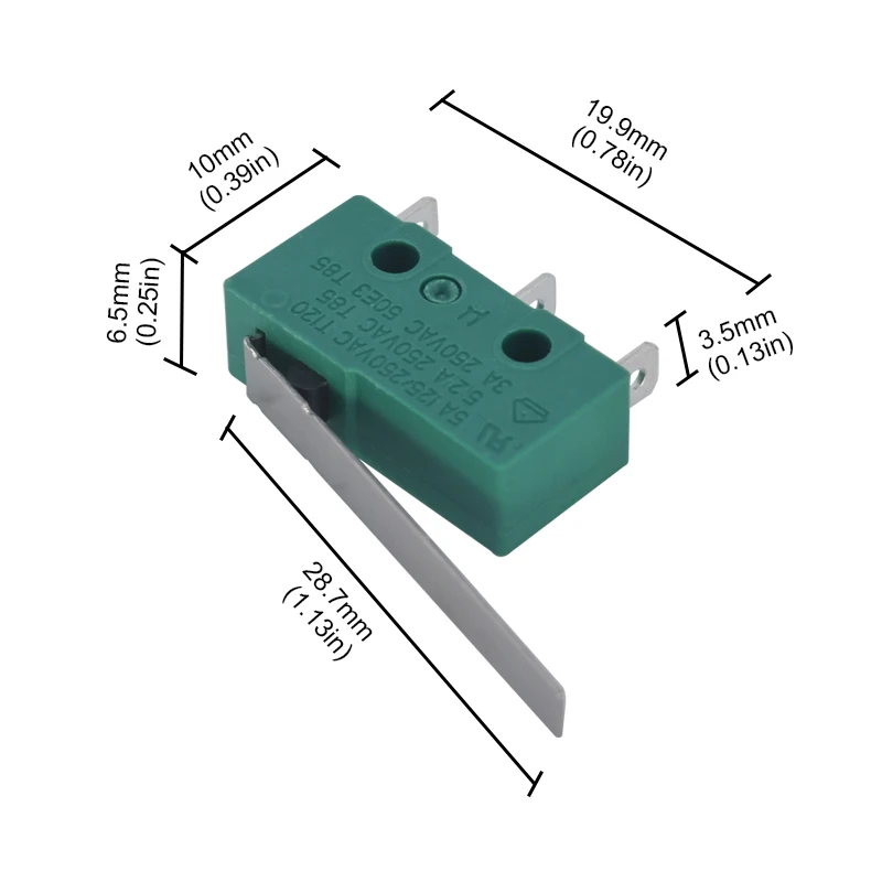 5 шт. микро концевой выключатель для детской миниатюрной маленькой подключения ВКЛ-ВЫКЛ с удлиненной ручкой 3-контактный 5 А 250 В фотоаксессуары