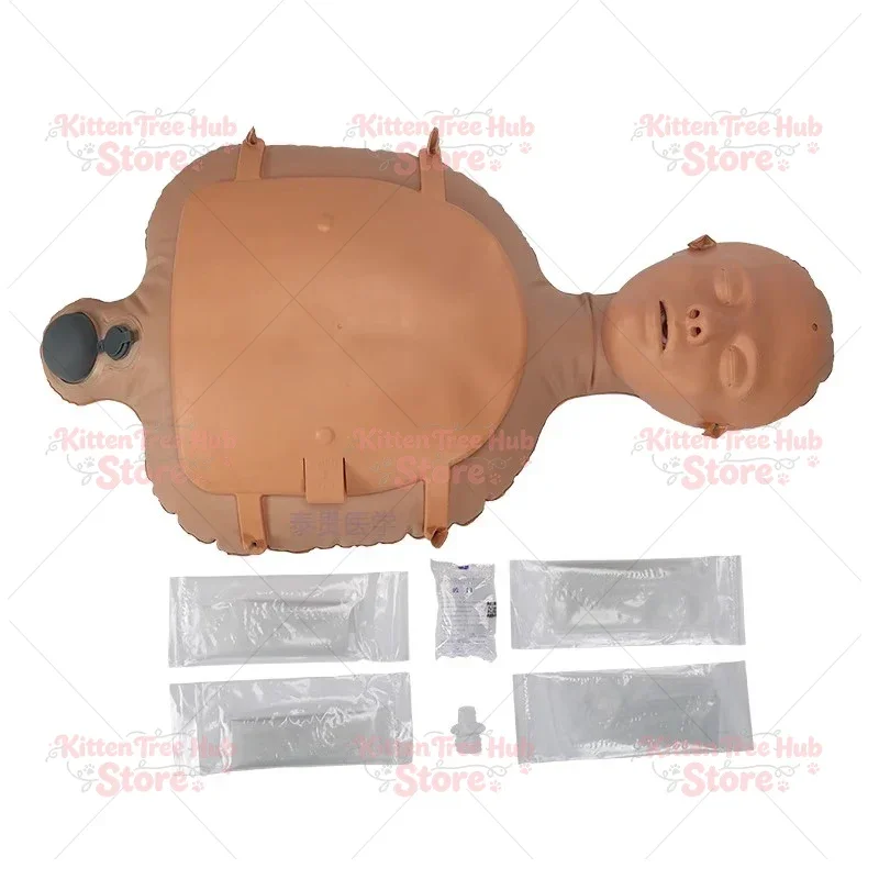 Portable Inflatable CPR Training Manikin Dummy, Mini Practice Simulator for First Aid & Basic Life Support (BLS) Course
