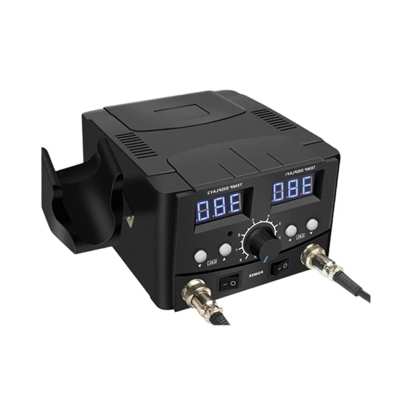11.11750W LED Digital Soldering Station With Hot Air Handle W/Soldering Iron Tip For Phone PCB IC SMD BGA Welding EU Plug