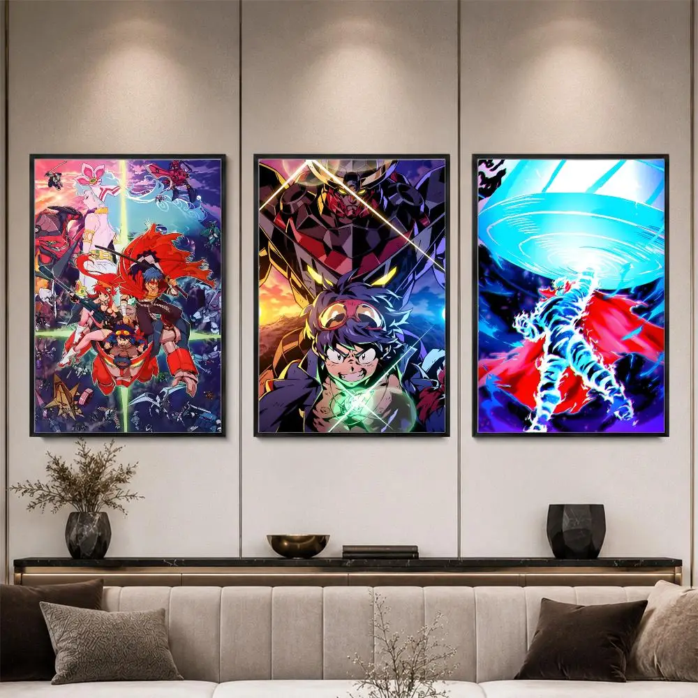 Anime Tengen Toppa Gurren Lagann Simon Poster HD PP Waterproof Eco-Friendly For Kitchen Bathroom Wall Art Bedroom Home Decor