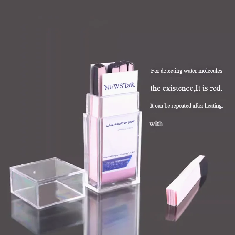Cobalt chloride test strips for rapid moisture measurement 100 sheets/box