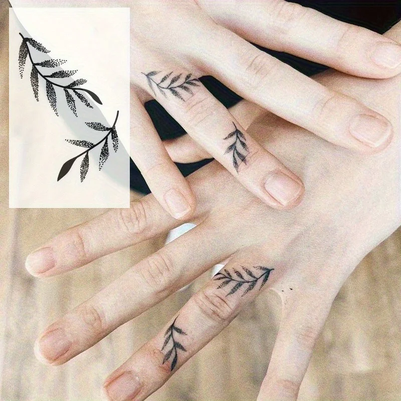 1 Sheet Herbal Finger Tattoo Sticker Waterproof and Long-lasting Temporary Tattoo