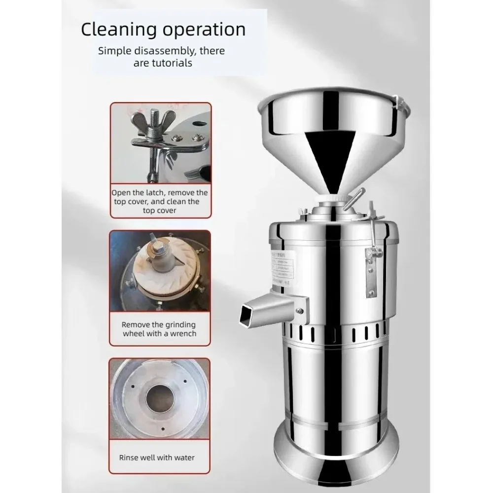 Commercial colloid mill grinder for pistachios, hazelnuts, almonds, cashews, peanut butter, and sesame paste.