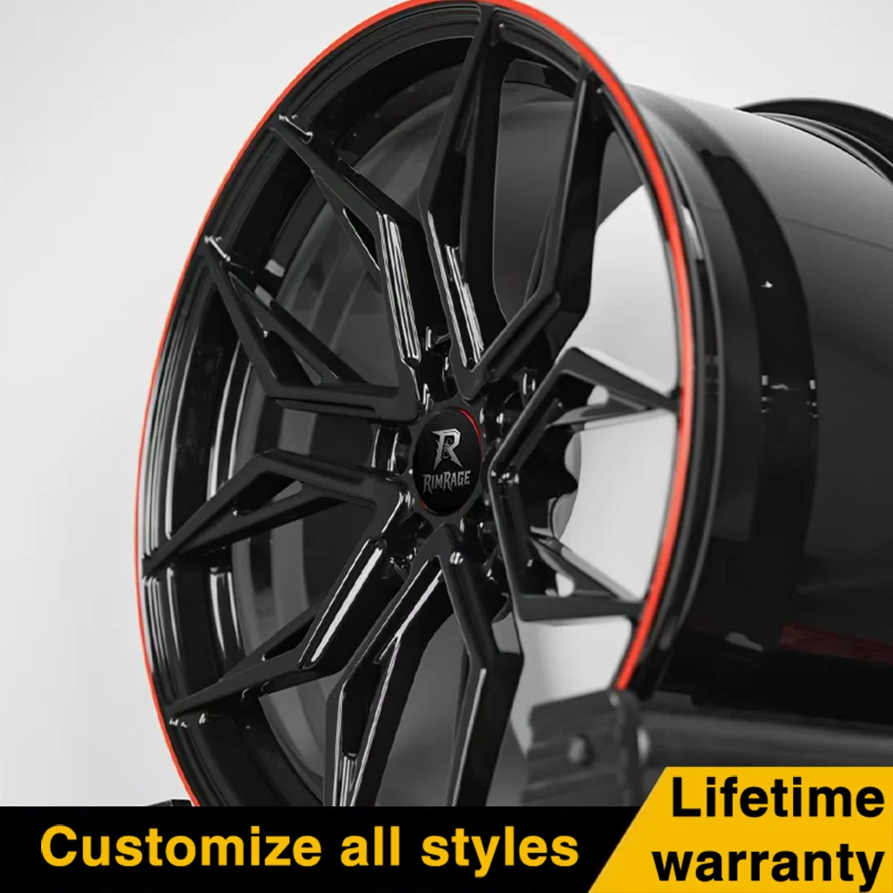 18-22 Inch Gloss Black Red Lip Multi-Spoke Forged Wheels Sport Racing Passenger Car Custom RimsF20,F30,F35,G20,G30,E90,E60,F10,F