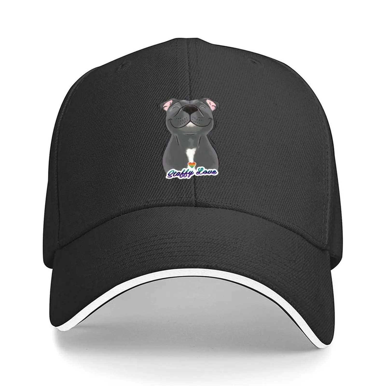 

Smiling Blue Staffy Dog (stafford) Staffy Love Baseball Cap Winter hat cute hats on offer hats for men Hats For Women Men's