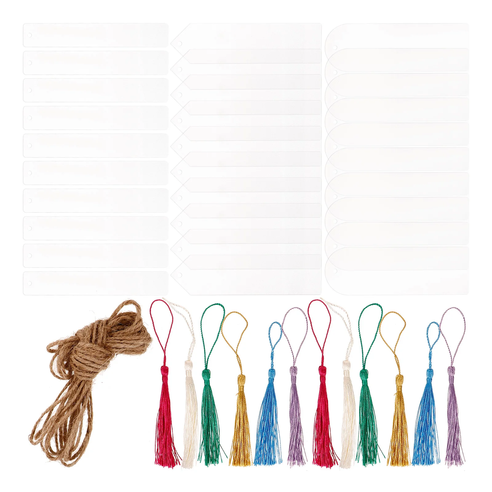 

30Sets Clear Acrylic Bookmarks Blank Tassels DIY Decorative Bookmarks for Crafts Book Lovers Reading Page Markers