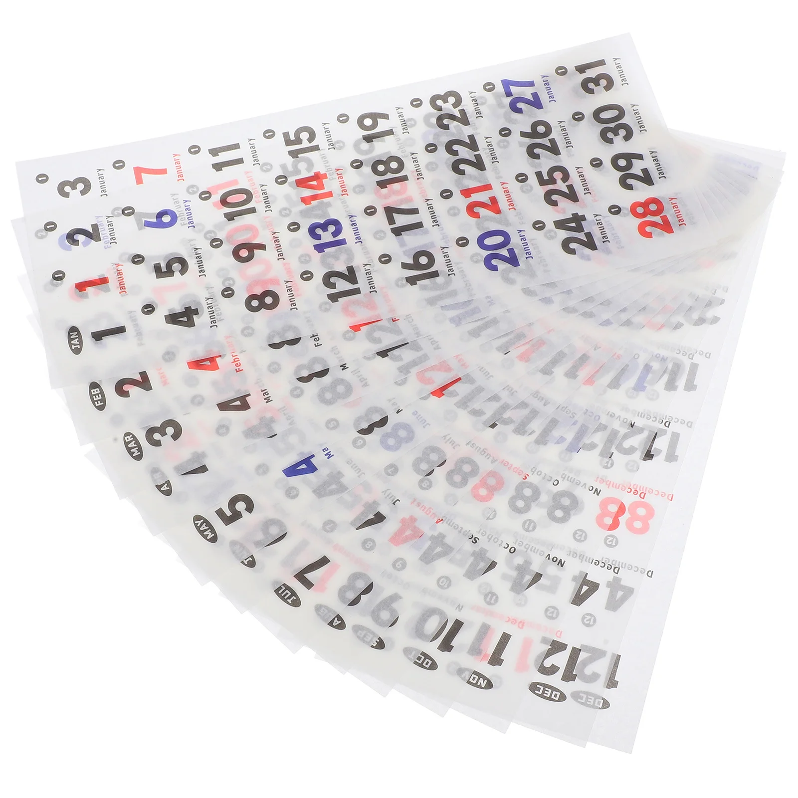 1Set Calendar Date Stickers Number Planner Accessories Daily Mini Colored Day Monthly Planner Stickers for Journals Notebooks