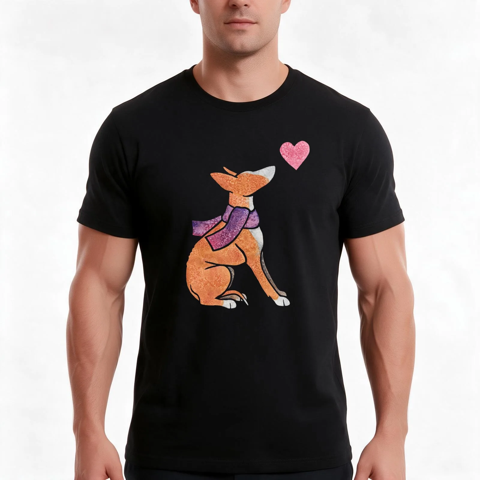 Watercolour Ibizan Hound T-Shirt, Summer Casual Cotton Tee, Oversized Streetwear Tops, Vintage Graphic Print, Unisex Men Women