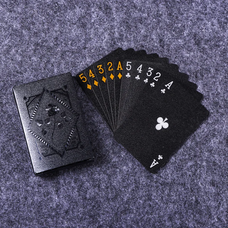 Color Black Gold Playing Card Game Card Group Waterproof Poker Suit Magic Dmagic Package Board Game Gift Collection