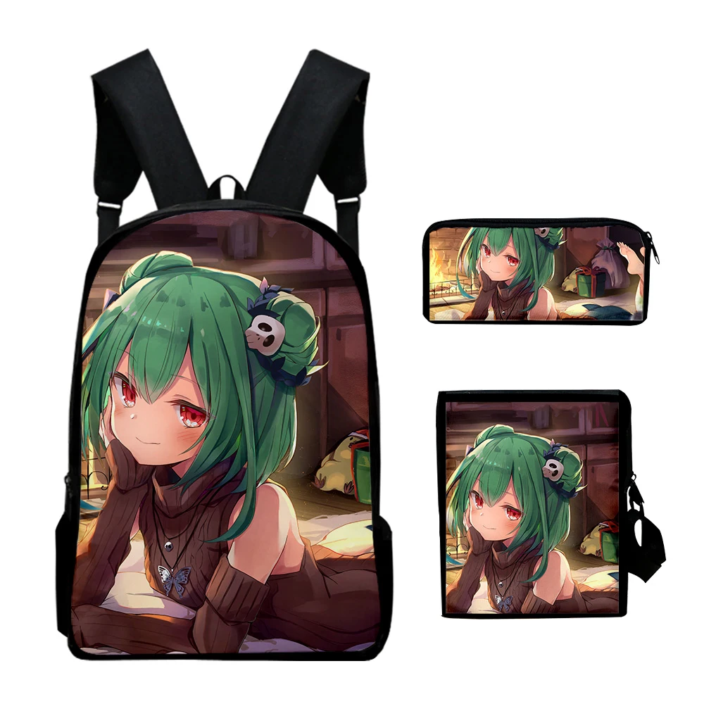 

Harajuku Youthful Hololive Uruha Rushia 3D Print 3pcs/Set Student Travel bags Laptop Daypack Backpack Shoulder Bag Pencil Case