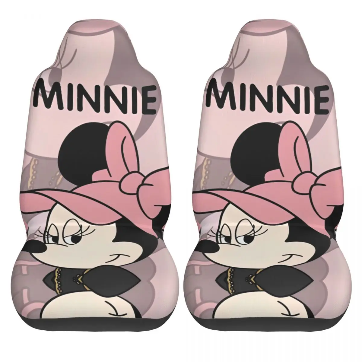 Pink Minnie Mouse Automotive Seat Covers for Cars Trucks and SUVs Car Seat Covers Universal Fit for Front Seats Set of 2