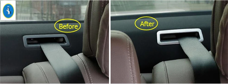 Car Accessories Rear Seat Safety Belt Buckle Decoration frame Cover Trim Fit For Benz E-Class W213 2016 - 2020 Stainless Steel