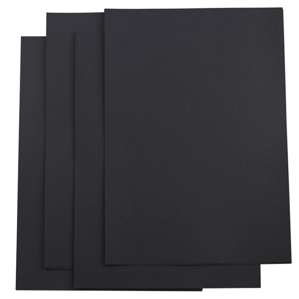 

100 Pcs A4 Black Thickened Kraft Paper Paperboard Cardboard Blank DIY Painting Drawing Paper Black (200gsm)