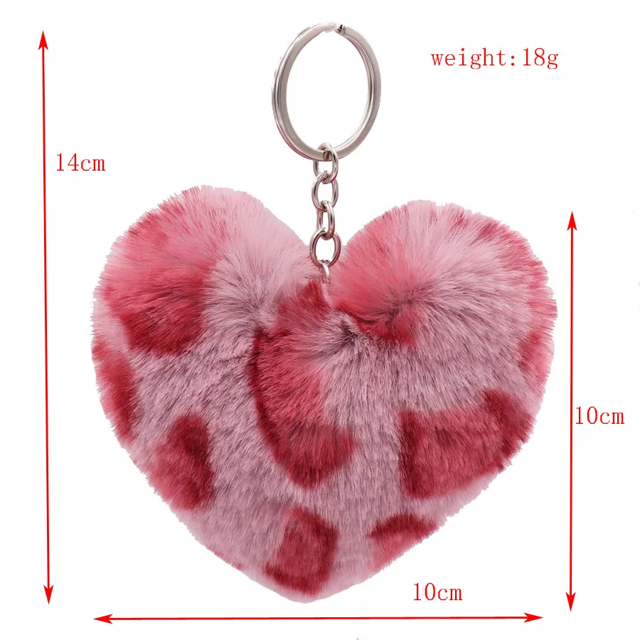 Love Plush Keychain Winter Women's Bag Pendant Fashionable Fur Ball Car Decoration Small Gift