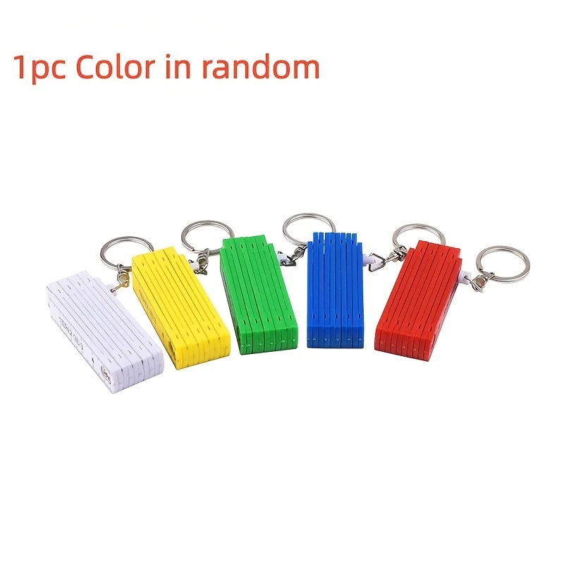 1pc Random Color Mini Folding Ruler Keychain Portable Plastic Measuring Tape
