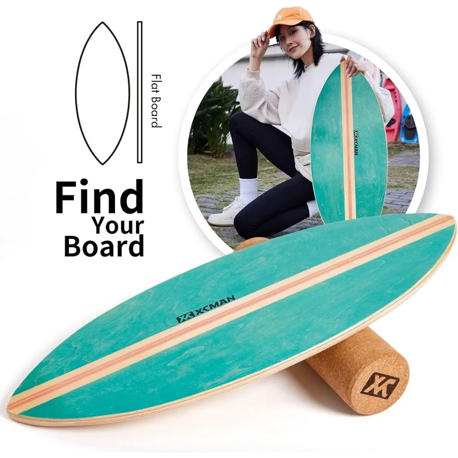 مدرب مع أسطوانة خشبية للتمرين على التوازن ومدرب الاستقرار وسطح غير قابل للانزلاق للبالغين Balance Bo #2