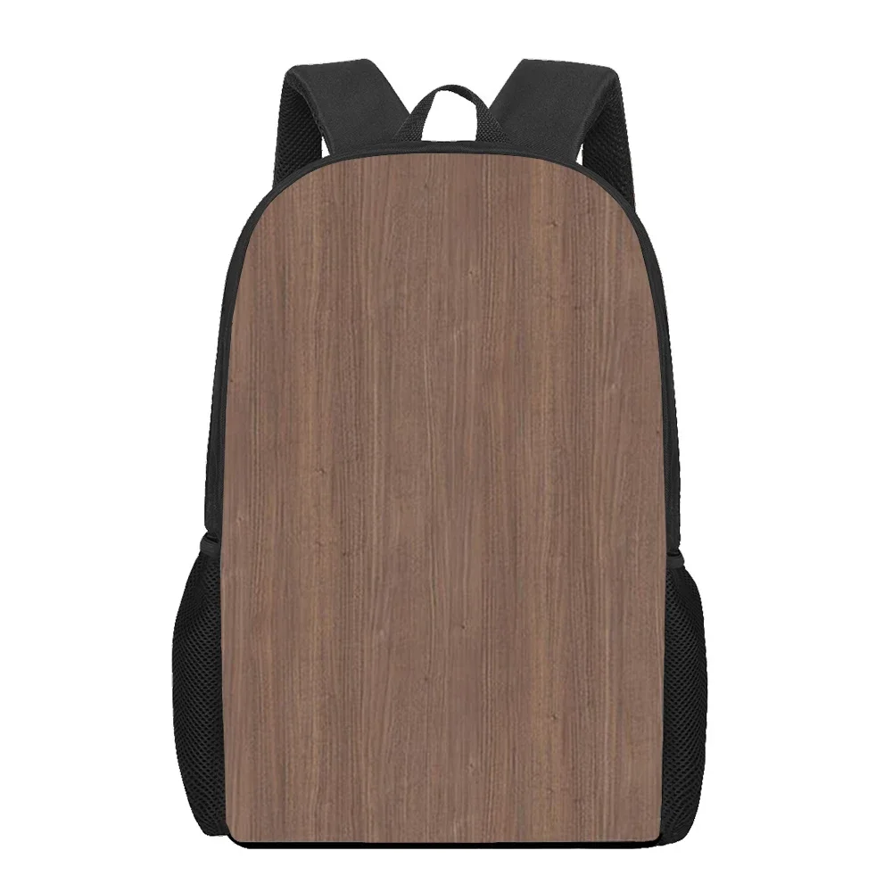 Wood Grain Print Backpacks Students School Bags Casual Daypack for Work Traveling Hiking Large Capacity Laptop Bag, 16 Inches