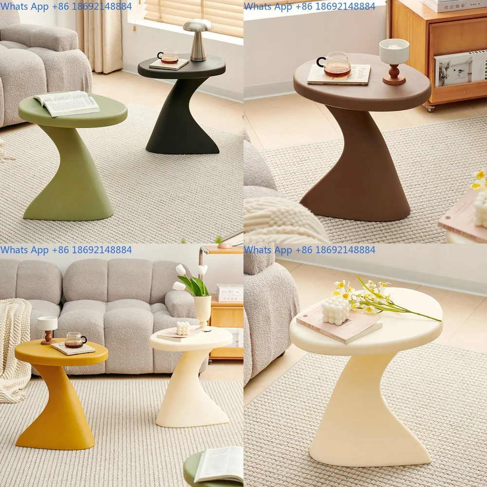 

Minimalist small size coffee table Nordic style creative balcony side table for home use bedside sofa plastic corner table