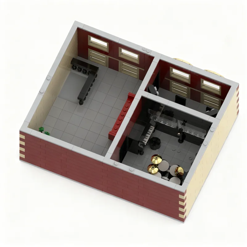 1796 peças MOC Streetlie Serenade Record Store, Blocos de Construção de Modelo de Paisagem Modular, Brinquedos de Construção, Presente de Natal