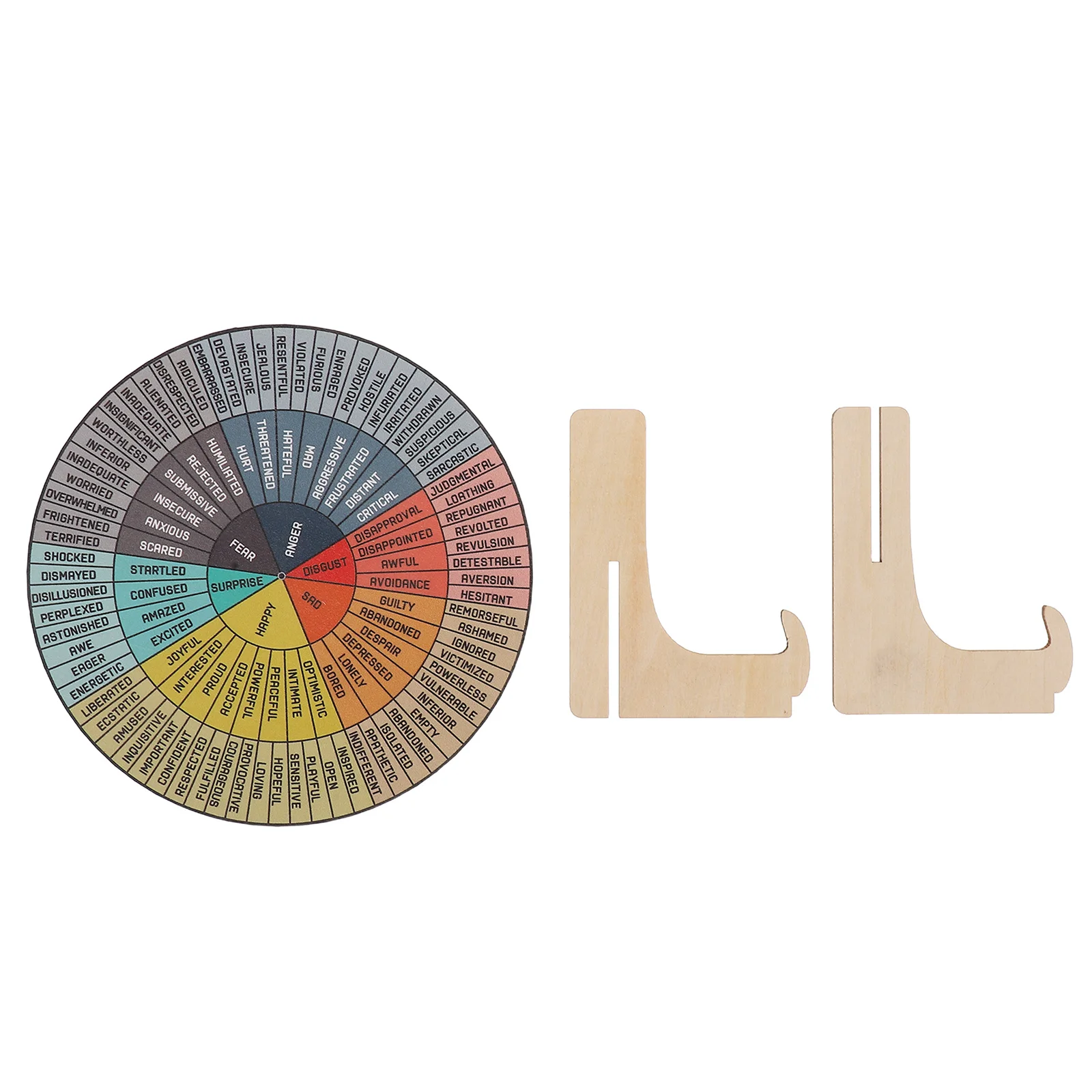 

Double Sided Wooden Emotion Wheel Desk Chart Office Home Mood Meter Feelings Regulation Psychological Health Display