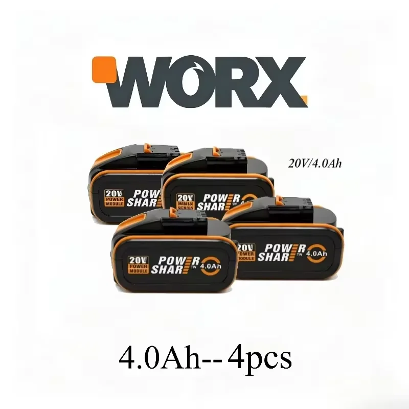 For Worx 20V 6.0/8.0/10.0Ah Rechargeable Li-ion Battery WA3551 WA3551.1 WA3553 WA3641 WX373 WX390 Electric Tool With Charger
