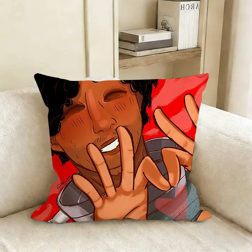 H-Hector V-Valentino D-Date Everything Character Pillow Case Living Room Sofa Cushion Cover Suitable For Home Bedroom Decoration