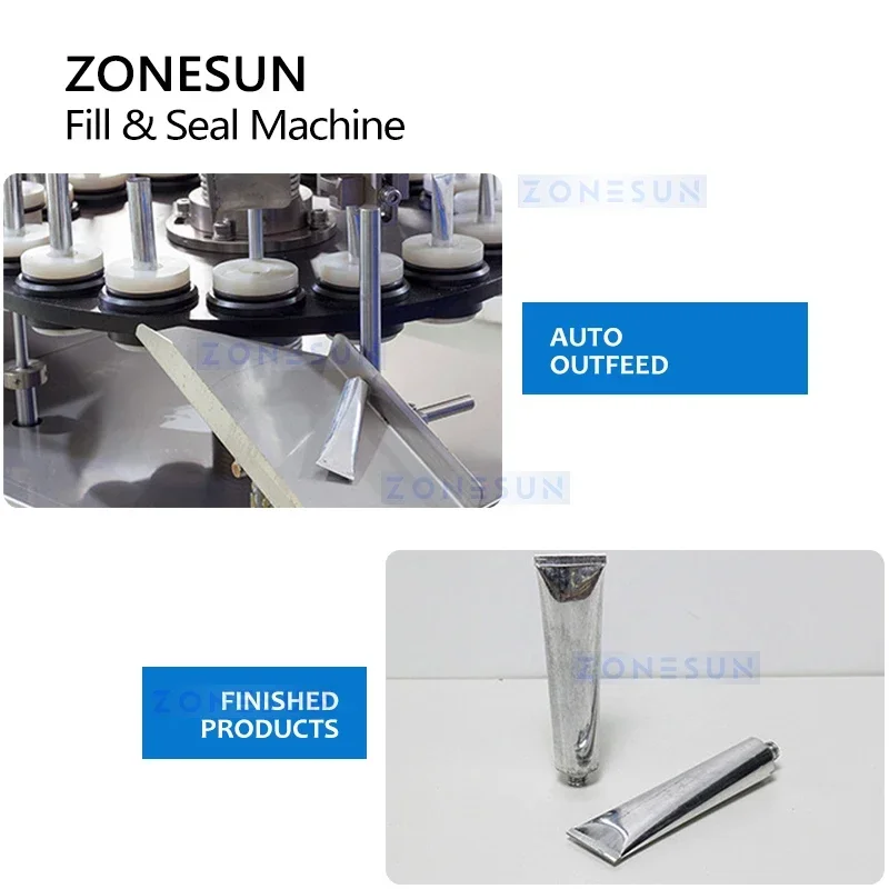 ZONESUN ZS-FSAP16 Confezionatrice per sigillatrice pieghevole per tubi in plastica di alluminio per pasta automatica