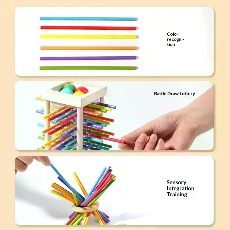 

1 Set Color Cognitive Learning Counting Sticks Game Kids Balance Wooden Toys Baby Montessori Sensory Fine Motor Skills Toy