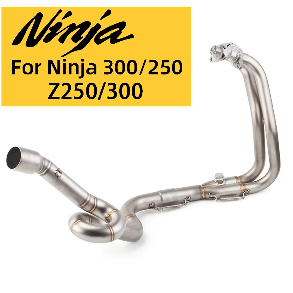 

universal 51mm Slip On Motorcycle Exhaust Escape Moto Interface Roundabout Front Link Pipe For Kawasaki Ninja 250 300 Z250 Z300
