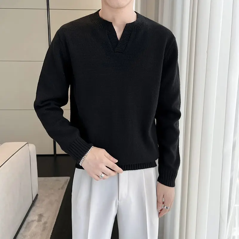 الخريف الشتاء طويلة الأكمام جولة الرقبة أزياء جديدة مريحة سترة مزاجه تنوعا ملابس رجالية جديدة #2