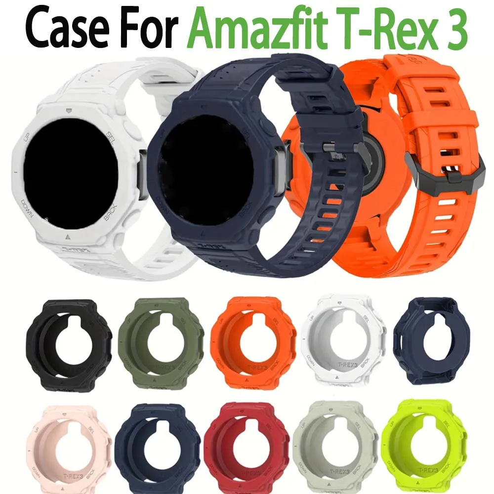 

Watch Case For Huami Amazfit T-Rex 3 Soft Silicone Cover Anti Scratch Protective Shell Super Light Watch Decoration