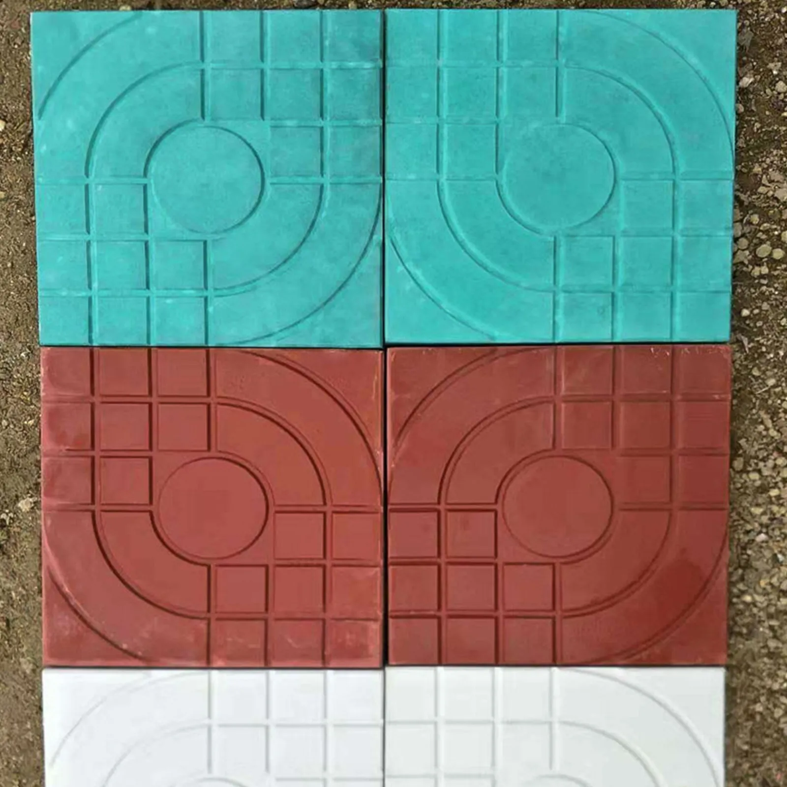 Pavement Stone Mould White Inside 25x25x5 Smooth Surface Concrete Stepping Stone Mold for Garden Path Courtyard Walkway