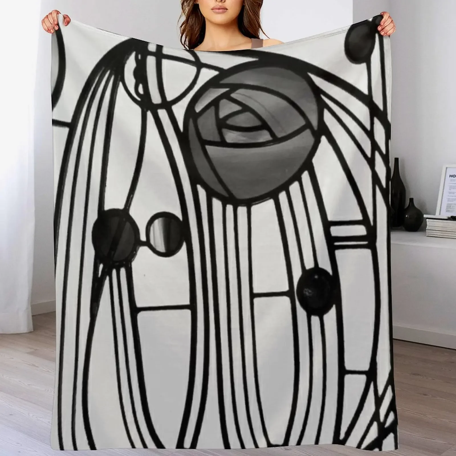 

Charles Rennie Mackintosh design Throw Blanket Nap Bed linens Plaid on the sofa Luxury Brand Blankets