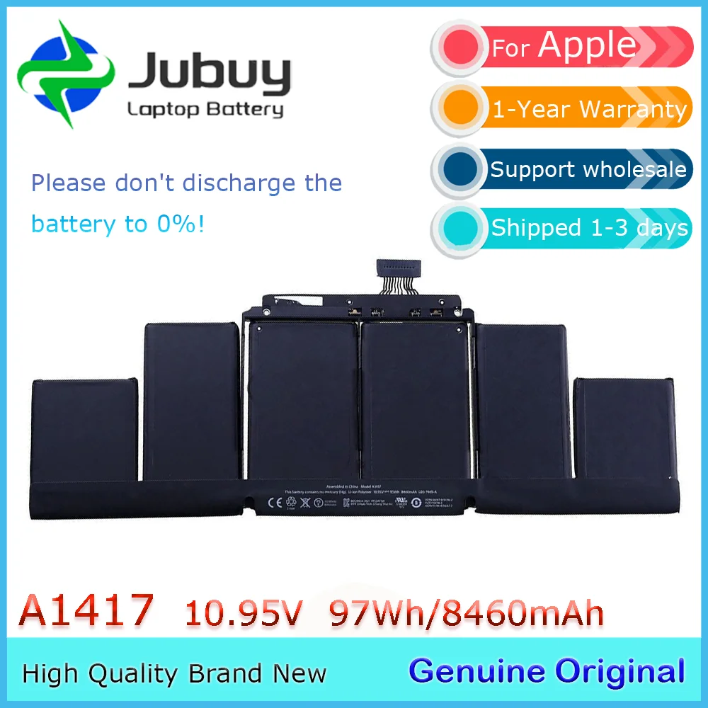 A1417 10.95V 97Wh Original Laptop Battery for Apple Macbook Pro 15 Retina A1398 Mid 2012 Early 2013