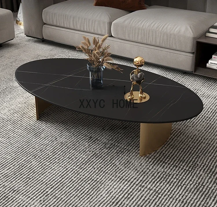 Tavolino ovale Tavolino da caffè creativo nordico semplice moderno unico in pietra