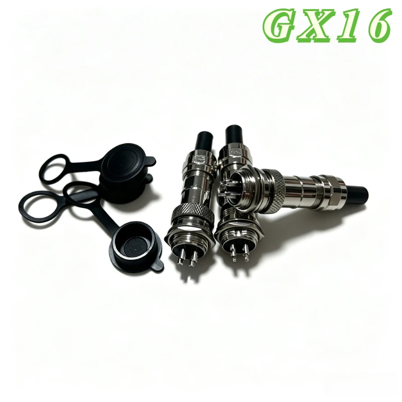 IP67 GX16 2 3 4 5 6 7 8 9 10 Pin Waterproof Aviation Plug Metal Male Female Connector 16mm Gold-plated Industrial Socket 4A-7A