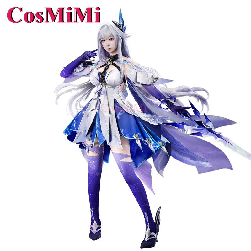 Kostum Cosplay CosMiMi Game Genshin Impact Skirk Seragam Pertempuran Cantik Elegan Set Lengkap Pakaian Bermain Peran Pesta Karnaval