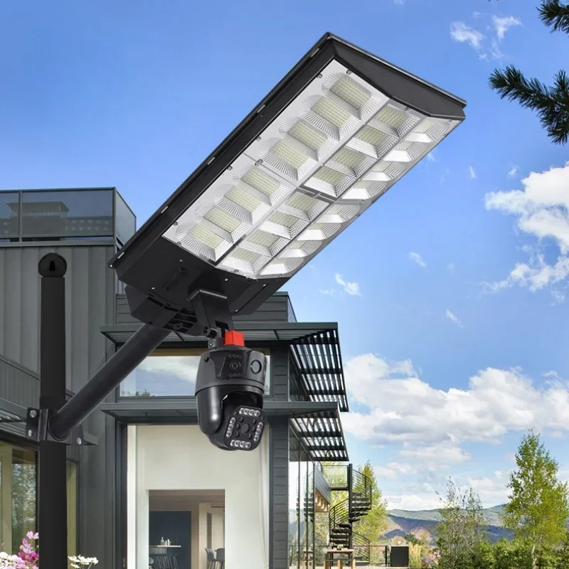 Solar LED Street Lamp 4G Camera smart technologies 3-Lens APP Control PIR Human Detect Security Alarm CCTV Night Vision Outdoor