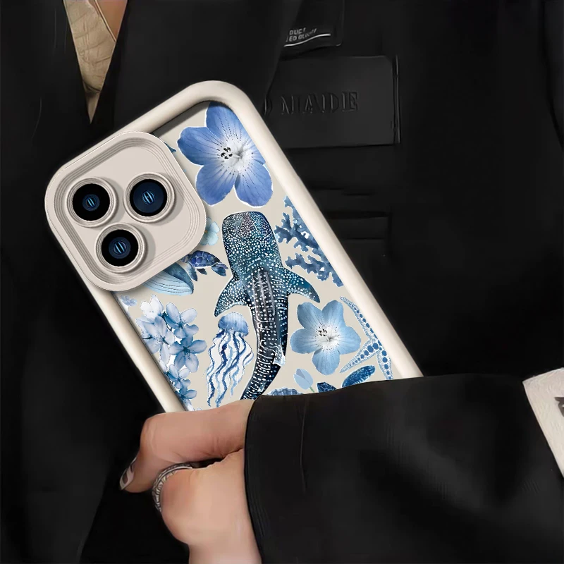 حافظة هاتف ناعمة مقاومة للصدمات لهاتف Xiaomi Poco M7 4G M6 Plus M5S C65 C61 C55 C51 C50 C40 C31 نمط زهرة السلحفاة البحرية الحوت كابا #3