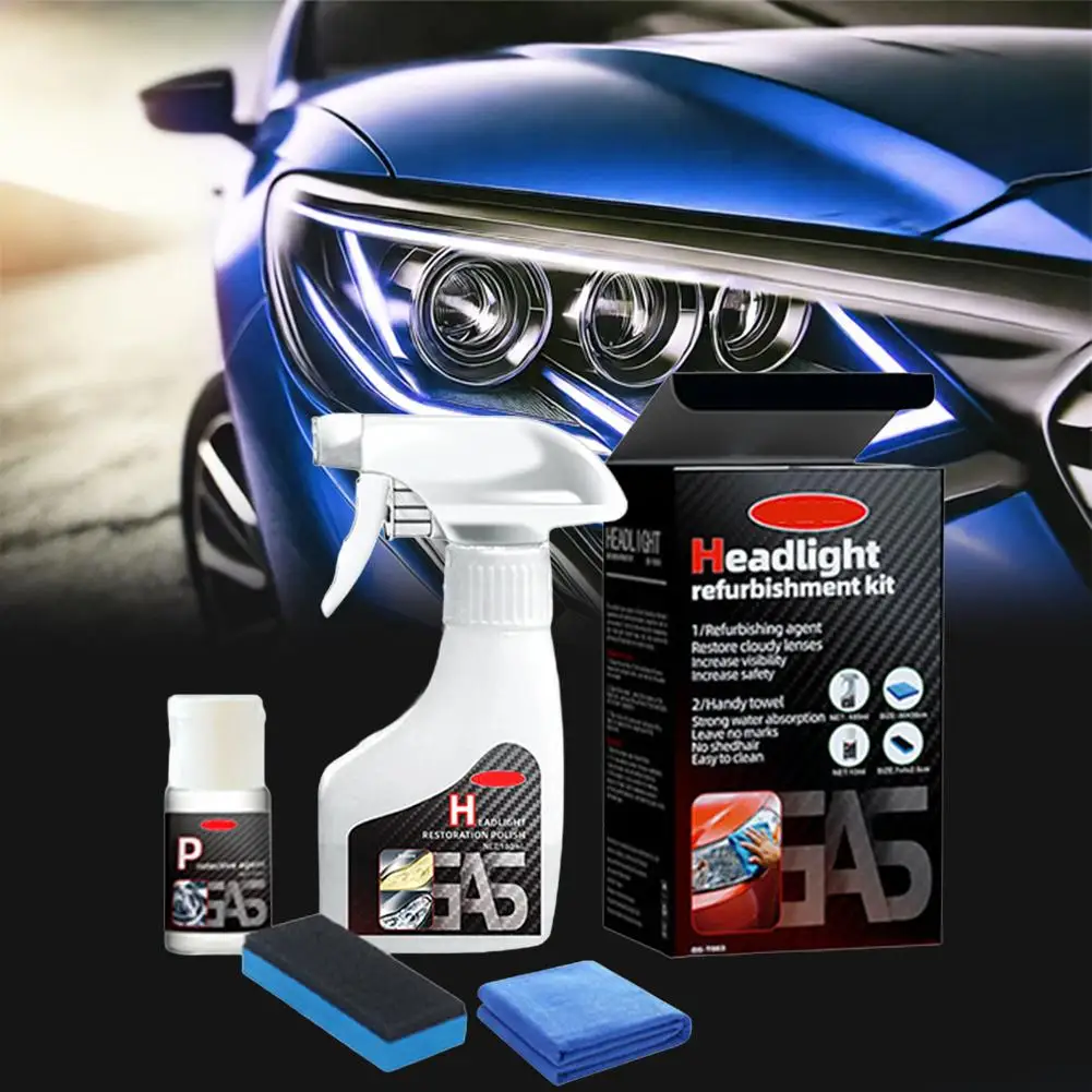 Car Headlight Restoration Polishing Kits With Sponge Cloth Headlamp Repair Kit Car Light Polisher Car Paint Care Refurbish Agent