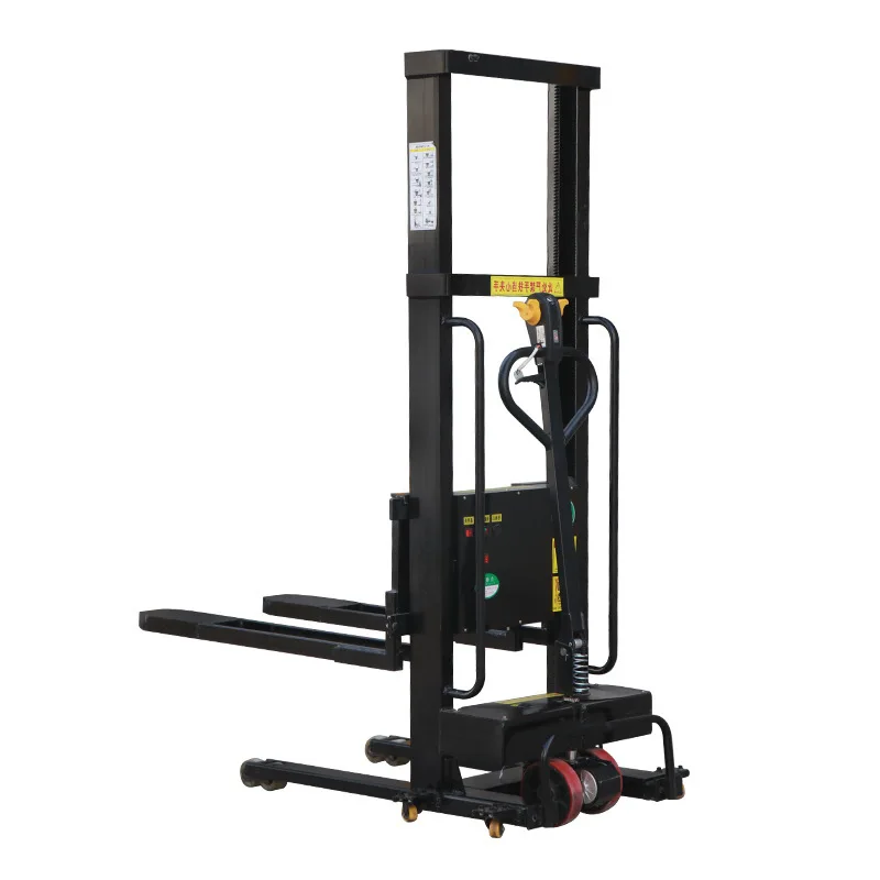 Portable electric walking truck-mounted forklift, remote control automatic lifting up and down for handling