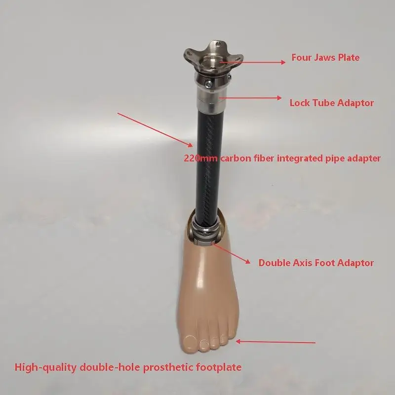 Below-Knee Prosthetic Leg with Double-Hole Footplate Carbon Fiber Integrated Tube Prosthetic Leg Components Stump BK Kit