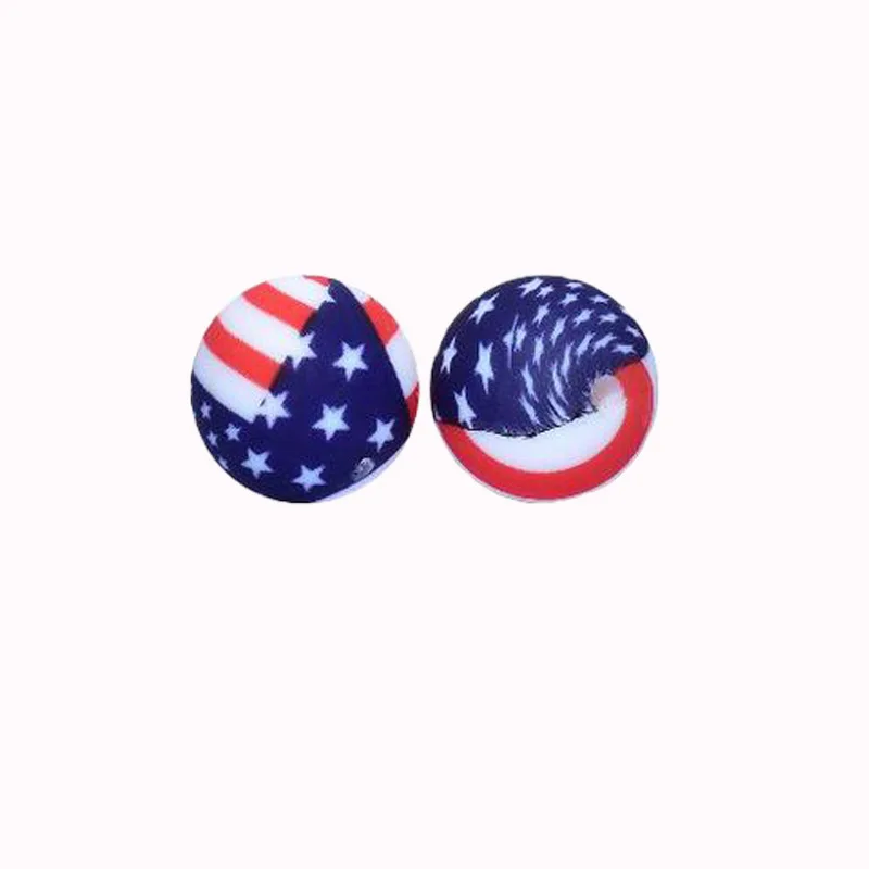50pcs 15mm Brand New Leopard Petal Pattern Food Grade Silicone Beads DIY Bracelet Key Ring Keychain Accessories