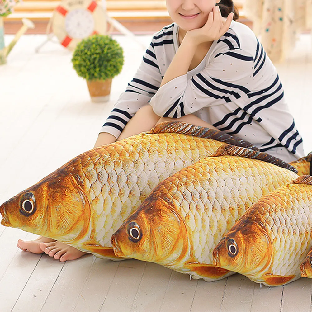 

3D Big Fish Throw Pillow Cartoon Carp Soft Cushion Christmas Decoration Home Sofa Bedroom Office Car Gift Carp Pillow